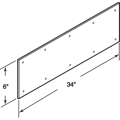 Prime-Line MP4704 Solid Brass Kick Plate, 6 x 34 in, Polished Brass - color: Polished Solid Brass