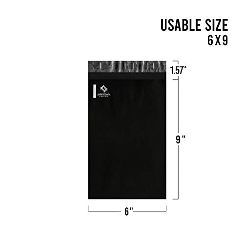 KKBESTPACK Black Poly Mailers 6x9 in, Small Shipping Bags, 100 Pcs - color: Black, size: 6" x 9" 100 pcs