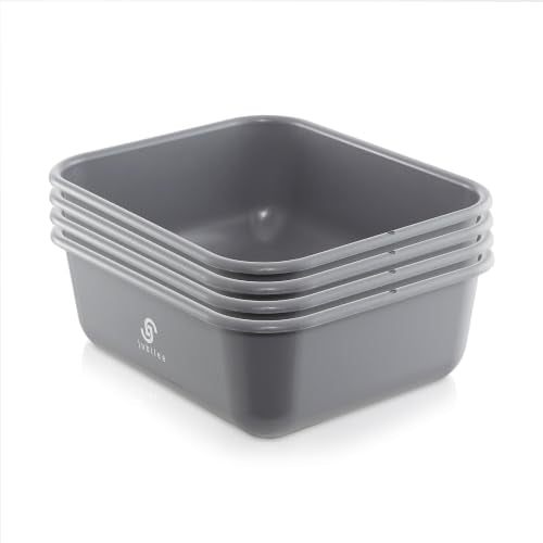 Jubilee 4-Pk Plastic Storage Bin, 11L Gray Commercial Busser Utility Tub - color: Gray, size: 11 L