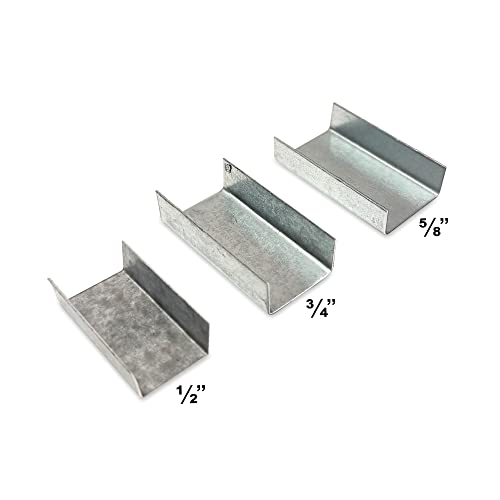 8 NET Packaging Open Strapping Seals for 3/4" Strap Width (Snap-On), High Strength Sturdy Galvanized Metal Heavy Duty Steel Strapping Seals, 1000 pcs/Box - size: 3/4"
