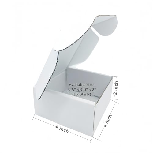 Small White Box 4 x 4 x 2 Inch 50 Pack Shipping Boxes - size: 4 x 4 x 2 Inch