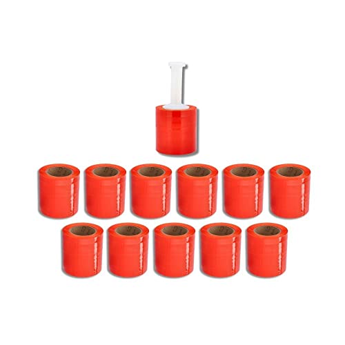 PSBM Dark Orange Mini Stretch Film/Wrap 5 Inch x 1000 Feet 80 GA 12 Rolls - color: Orange, size: 5 Inch