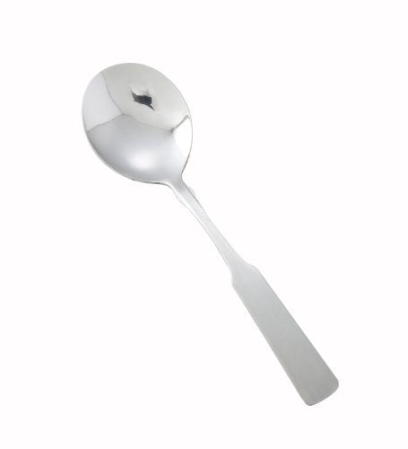 Winco 12-Piece Houston Bouillon Spoon Set, 18-0 Stainless Steel,Silver - style: Bouillon Spoon
