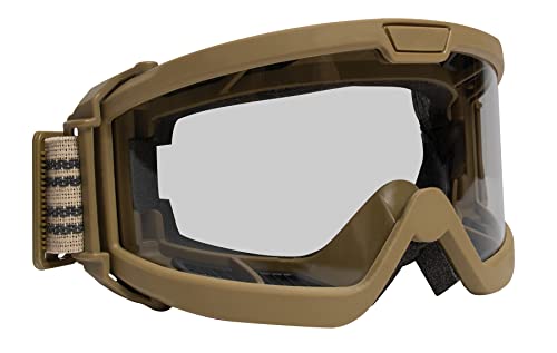 Rothco ANSI Rated OTG Goggles – Ansi Z87‑1 Over‑The‑Glasses Anti‑Fog Safety Eyewear - UV400 Protection - color: Coyote Brown / Smoke