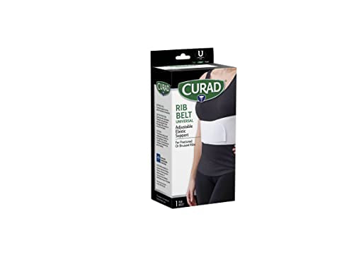 CURAD 6 in Universal Elastic Rib Belt,Adjustable Compression Wrap-Men& Women,Breathable Support-Broken,Bruised/Injured Ribs,Comfortable Fit for Everyday Wear 28"-50" Around Ribs,Unisex,1Ct (Pack of 4) - size: Pack of 4