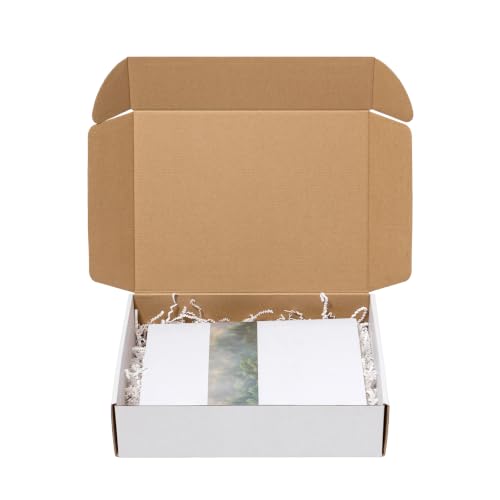 Wowxyz 12x9x3 Inches Shipping Boxes 30 Pack Corrugated Cardboard White Box - size: 12x9x3"
