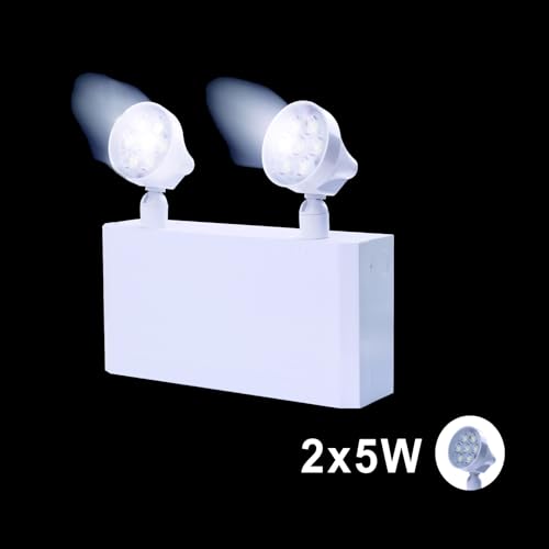 GZRUIYANG Emergency Lights with Remote Capabilities, Battery Pack, 6V DC Output, Commercial Battery Unit Emergency Lights with 2 by 5 watts Head, Up to 700 Lumens - size: Battery Unit Double Head, with Remote Capability