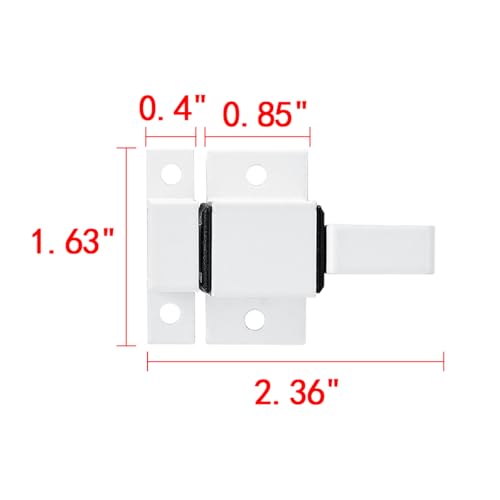 2 Packs White Spring Door Lock,Self-Closing Latches - color: White