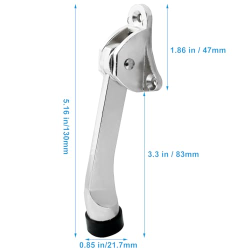 Jiozermi 4 Inch KickDown Door Stopper, Brushed Nickel, 2pcs - color: Brushed Nickel
