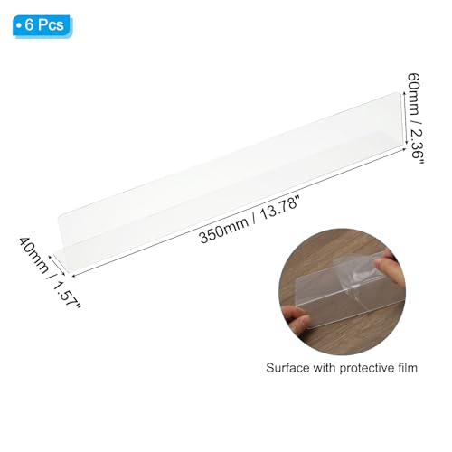 PATIKIL 6 Pack Shelf Dividers for Closet Organization, 13.8x1.57x2.4 Acrylic Closets Separator Kitchen Cabinet Shelves Under Bed Blocker for Bedroom Kitchen Office, Clear - size: 13.8x1.57x2.4"