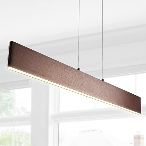 JONATHAN Y Draper 1-Light LED Linear Pendant 40", Anodized Bronze - color: Anodized Bronze, size: 40"