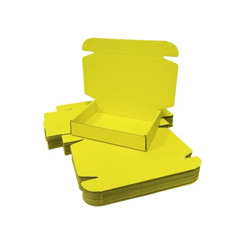 50 Pack 7.5x4.3x1.6 in Lemon Yellow Shipping Boxes - color: Lemon Yellow, size: 7.5x4.3x1.6 in