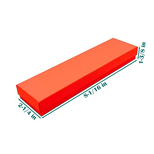 TheDisplayGuys 25 Cardboard Jewelry Gift Boxes with Inserts - Neon Orange - color: Neon Orange