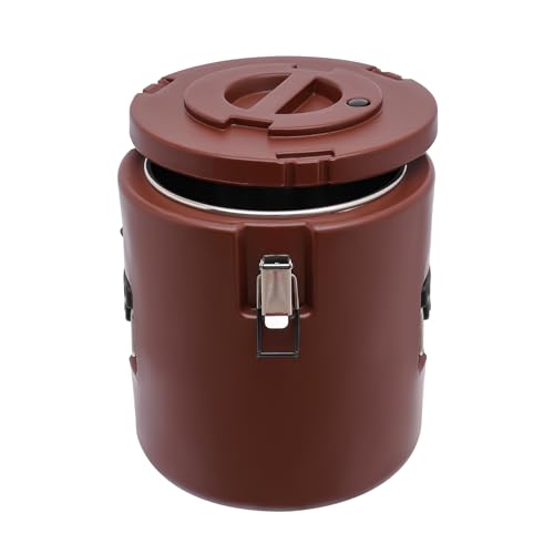 Insulated Food Carrier, 15L/13.62 QT Capacity Catering Hot Box with Stainless Steel Barrel, Food Warmers for Hot or Cold Food Storage Restaurant Canteen Home Party Lunch (brown) - color: 15L-Brown