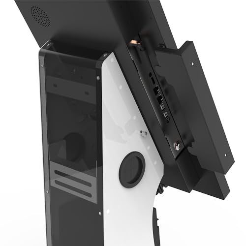 Kiosk Countertop Stand for 21.5" Computer Monitor with Printer Space and Card Reader Holder, All Metal Heavy Duty SF-2205C