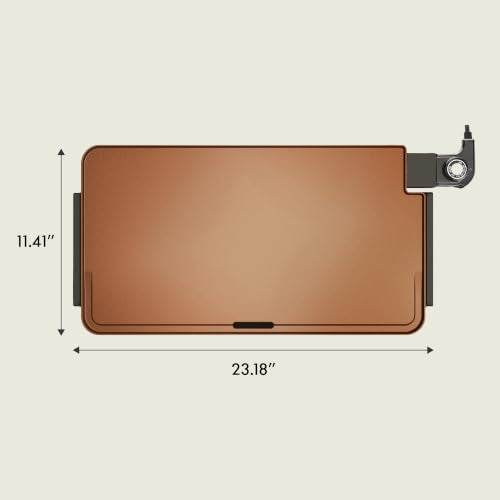 bella XL 12"x22" Electric Ceramic Titanium Non-Toxic Griddle, Copper/Black - color: Copper