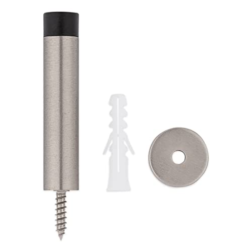 National Hardware N830-522 Cooper Door Stop, 3", Satin Nickel with Matte Black Tip - color: Satin Nickel with Matte Black Tip