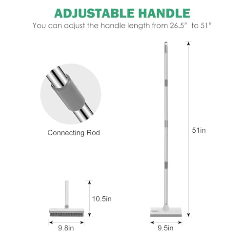 SetSail Floor Scrub Brush and Grout Brush with 51-in Long Handle,Grey White - color: Grey White, size: 10in (Floor Brush + Grout Brush)