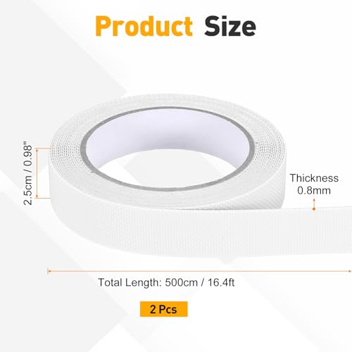 uxcell 2Pcs Rubber Grip Tape, 1" x16ft Non-Slip Tape with Grip Tapes, White - color: White, size: 1 in x 16 ft
