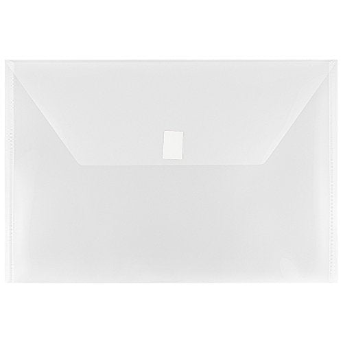 JAM PAPER Plastic Envelopes with Hook & Loop Closure - Legal Booklet - 9 3/4 x 14 1/2 - Assorted Colors - 12/Pack - color: Assorted, size: Legal - Pack of 12