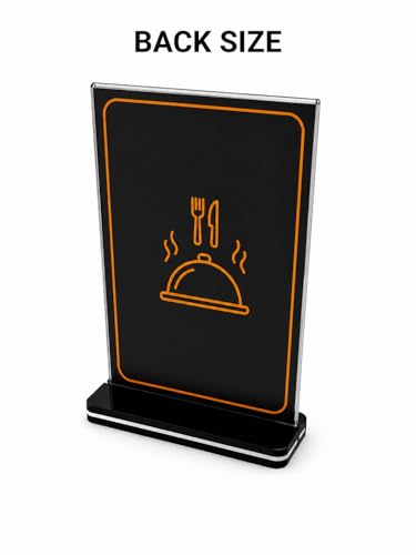 NFC Acrylic Business Sign with Stand – Tap to Open Menu, WiFi & Social Media – Rewritable Ntag213 Chip – Smart Display for Restaurants & Small Businesses (Menu)