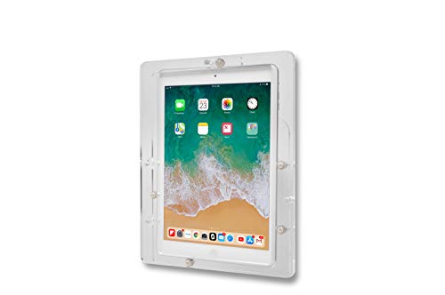 Anti-Theft Acrylic VESA Enclosure for Apple iPad 7/8/9 10.2" with Free Wall Mount Kit & 90-Degree Angle Charge Cable (iPad 7/8/9 10.2", Clear) - color: Clear, size: iPad 7/8/9 10.2"