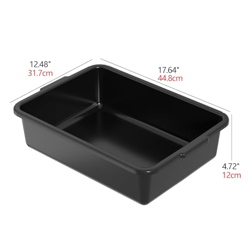 Sandmovie 13 L Plastic Bus Tubs, 4 Packs Plastic Commercial Bus Box, Black - size: 13 L