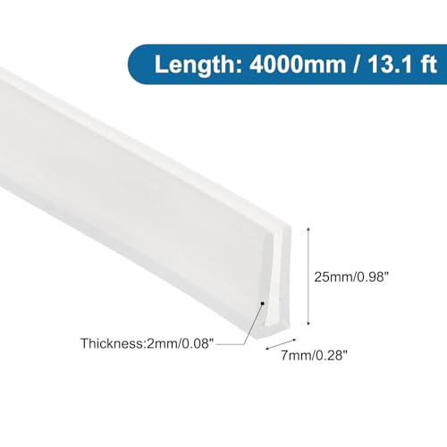 PATIKIL 13Ft U Channel Edging Trim 1/8" Slot Fits 3/32"-1/8" Edge - size: 13Ft Long,1/8" Slot,1"Wx5/64"Tx9/32"H