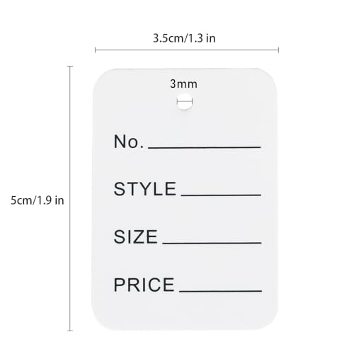 G2PLUS 1000 PCS Price Tags,1.97 X 1.38 in Clothing Labels, Unstrung - color: White Square