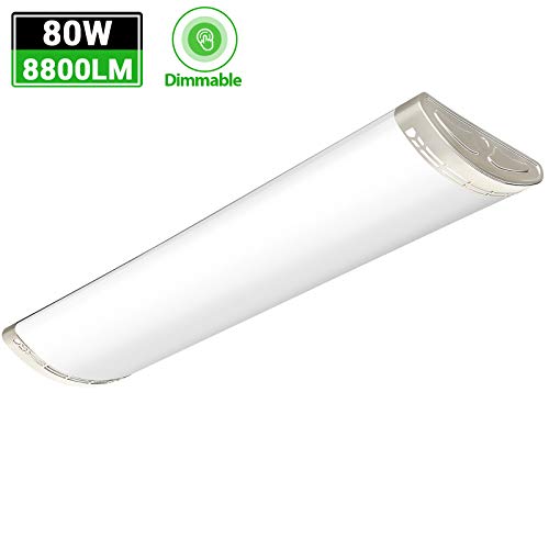 4ft Dimmable LED Light Fixture 80W 5000K Flush Mount - color: 5000K, size: 4ft-10"