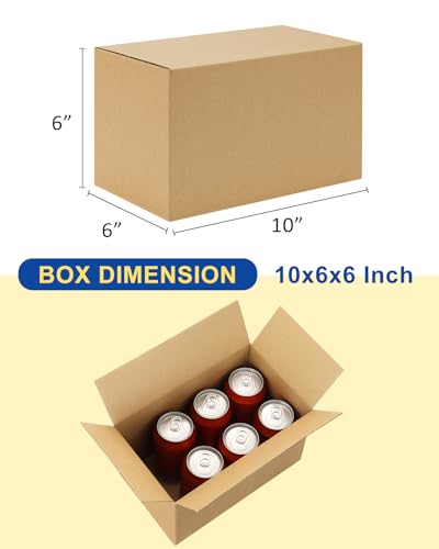 40-Pack-Small-Shipping-Boxes-10x6x6, Corrugated-Cardboard-Boxes-for-Packaging-Small-Business, Brown-Boxes-Mailers - color: Brown, size: 10x6x6 inches