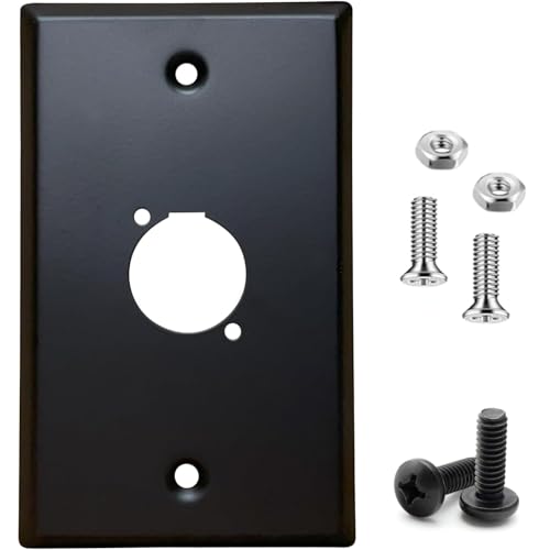 DIYTECH 1 Port Black XLR Wall Plate Blank Panel for Pro Audio - style: 1 Port Black