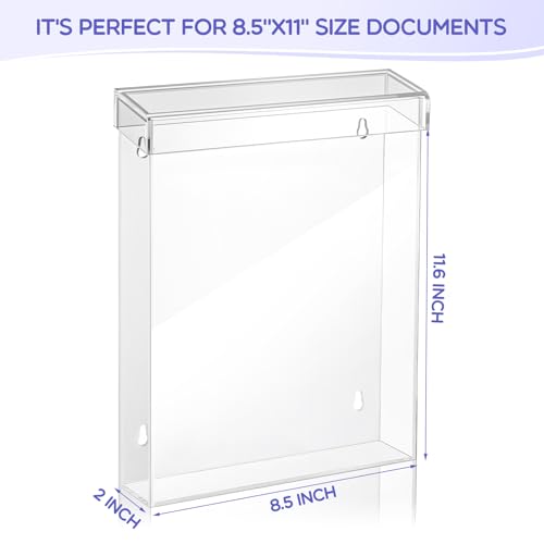 4 Pcs Outdoor Brochure Holder Flyer Box Wall Mount 8.5 X 11'', Clear - color: Clear