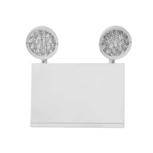 TANLUX New York City Approved Emergency Light, Emergency Lights with Battery Backup, White Steel Housing, AC 120/277V, Two Heads - size: NYC Emergency Light With 2 Heads