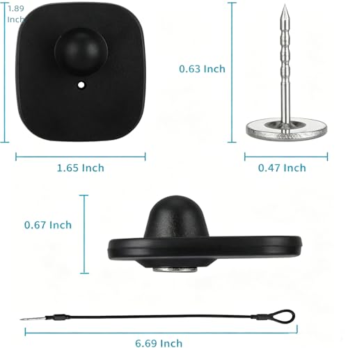 300pcs Anti-Theft Retail EAS 8.2MHz Security Hard Tags Retail Security Clothes Hard Tags for Garment Shop Supermarket with Pins (Black) - color: Black
