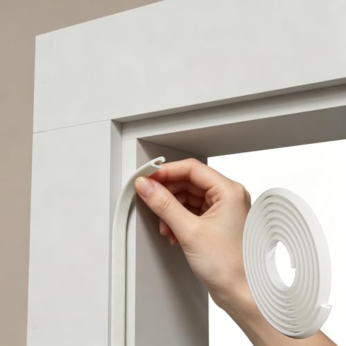 V Strip Weather Stripping Door Seal, 236'' Self-Adhesive Door Draft Stopper - size: 236 inch