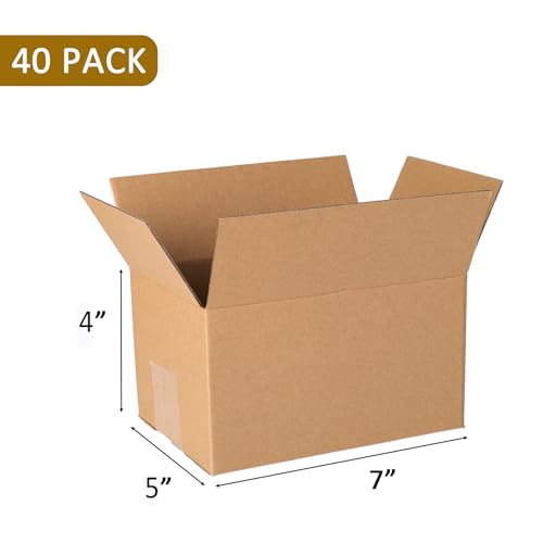 zmybcpack 80 pack 7x5x4 inch Cardboard Box Mailers, Kraft Shipping Boxes - size: 80 pack 7"x5"x4"