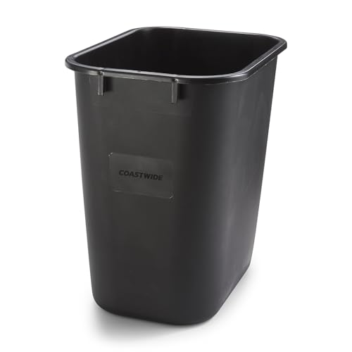 COASTWIDE Professional Indoor Trash Can Without Lid, Black, 3.5 Gal - color: Black, size: 3.5 Gal., style: 2 Pack