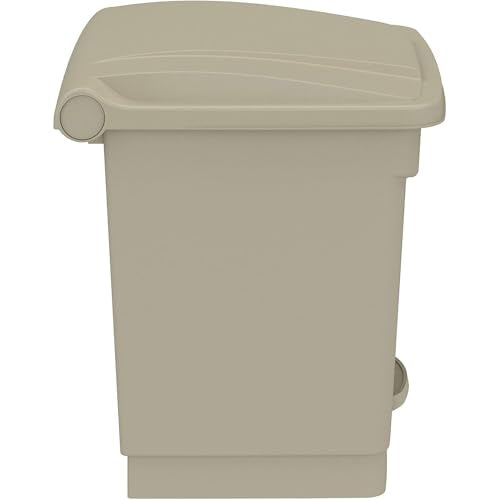 Safco 8 Gallon Step-On Trash Can with Foot Pedal, Indoor, Tan - color: Tan, size: 8 Gallon