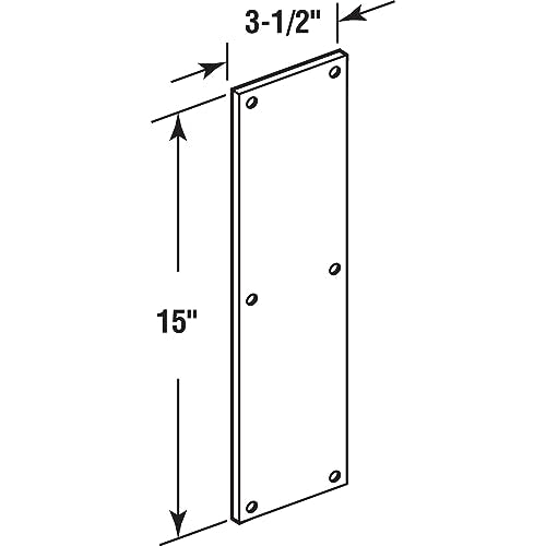 Prime-Line J 4720 Door Push Plate, 3-1/2 x 15 In. Stainless Steel (Single Pack)