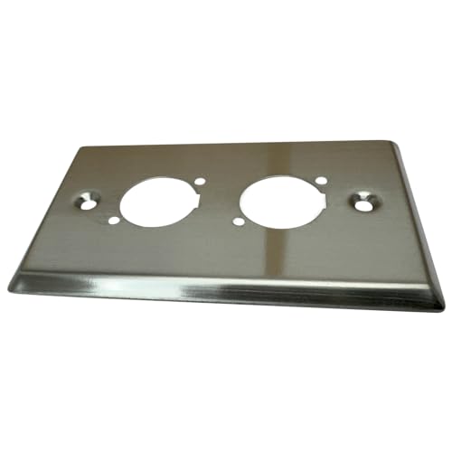 DIYTECH 2 Port Stainless Steel XLR Wall Plate Blank Panel for Pro Audio - style: 2 Port Stainless Steel