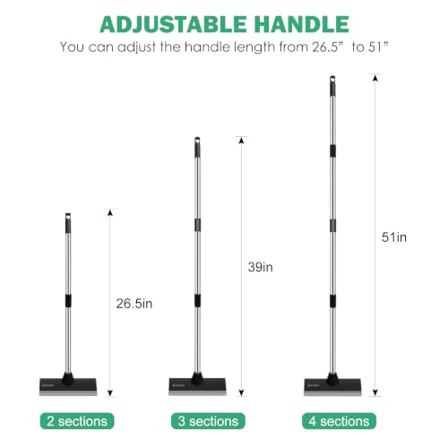 SetSail Floor Scrub Brush, 51-Inch Adjustable Long Handle Brush, Black Grey - color: Black Grey, size: 10in (Floor Brush)