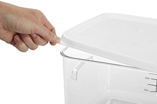 Rubbermaid Commercial Products Space Saving Square Food Storage Container 22 Quart Clear for Kitchen/Sous Vide/Meal Prep - size: 22 Qt., style: Container