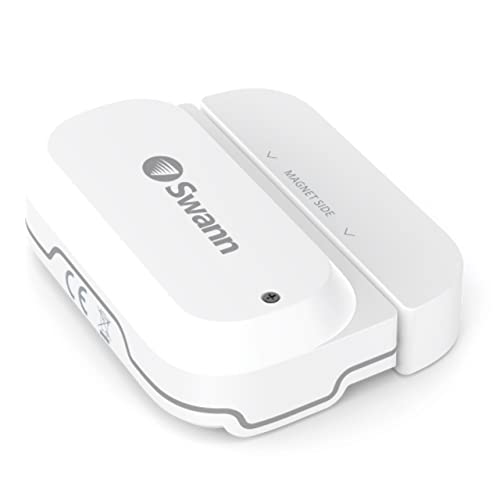 Swann Wireless Window/Door Alert Sensor. Easy Installation (Permanent or Temporary), Wi-Fi Connected, Battery Powered, No Hub Required, Get Alerts to Your Smartphone and Control Sensor Using The App