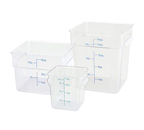 Winco 12 qt Square Plastic Storage Container