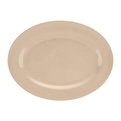 G.E.T. OP-120-S Melamine Oval Serving Platter / Dinner Plate, 12" x 9", Sandstone (Set of 12) - color: Sandstone, size: 12" x 9"