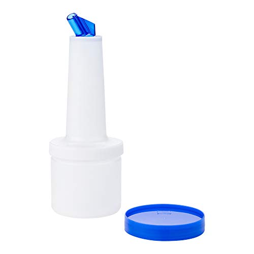 Restaurantware Plastic Storage Container Bottle, Quick Pour, 0.5 qt - color: Blue, size: 16 Ounces