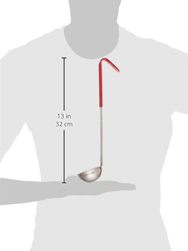Winco Red Stainless Steel Ladle Handle, 2-Ounce, Medium - color: Red, size: 2 Ounce, style: Professional