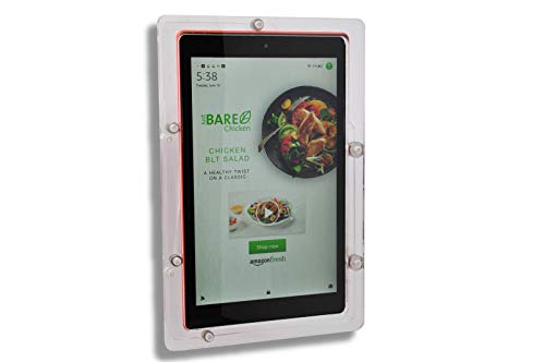 Security Anti-Theft Acrylic VESA Enclosure for Amazon Fire 7 2015 2017 2019 with Free Wall Mount Kit (Clear, Fire 7) - color: Clear, size: Fire 7 2015/2017/2019