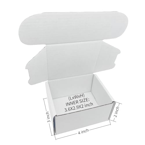 4x3x2 Inches White Corrugated Cardboard Shipping Boxes Set of 2 - size: 4x3x2 inch 2 Pack